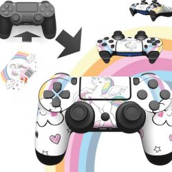 Foxx decals - Playstation 4 controller sticker | Rainbow Eenhoorn | PS4 controller skin