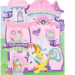 Glitter-kleurboek '' Unicorns'' - Sticker-activiteitenboek - Stickerboek - Unicorn Blauw - wit - roze - Unicorn - Kleurrijke opdrachten - 12 pagina's - incl. 6 stickervellen