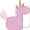 Illustratie van een roze eenhoorn poster 30x40 cm - klein - Foto print op Poster (wanddecoratie woonkamer / slaapkamer) / Wilde dieren Poster