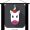 Illustratie van het gezicht van een eenhoorn op een zwarte achtergrond schoolplaat platte latten zwart 120x120 cm - Foto print op textielposter (wanddecoratie woonkamer/slaapkamer)