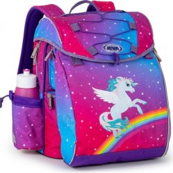 JEVA Intermediate Rainbow Pegasus - Kinderrugzak met Gymtas en Drinkfles - Eenhoorn print
