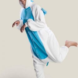 KIMU Onesie Pegasus baby pakje eenhoorn wit blauw unicorn - maat 68-74 - eenhoornpakje romper pyjama