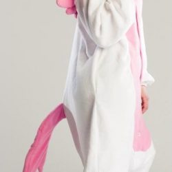 KIMU Onesie Pegasus kinder pakje eenhoorn roze unicorn - maat 110-116 - wit eenhoornpak jumpsuit pyjama