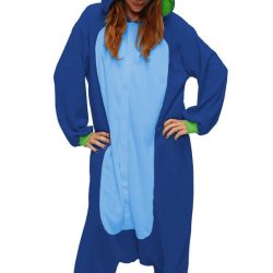 KIMU Onesie eenhoorn pak donkerblauw unicorn kostuum - maat S-M - unicornpak jumpsuit huispak