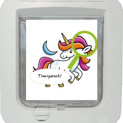 Kattenluik-sticker – Unicorn – 18x17cm