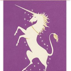 Kinderillustratie elegante eenhoorn textielposter latten blank 90x120 cm - Foto print op schoolplaat (wanddecoratie woonkamer/slaapkamer)