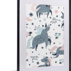 Kinderillustratie met een patroon van eenhoorns 40x60 cm