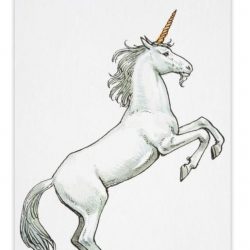 Kinderillustratie steigerend eenhoorn textielposter latten blank 60x90 cm - Foto print op schoolplaat (wanddecoratie woonkamer/slaapkamer)