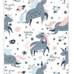 Kinderpatroon met eenhoorns en quotes over magie 40x60 cm