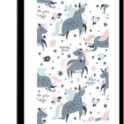 Kinderpatroon met eenhoorns en quotes over magie 60x90 cm