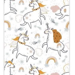 Kinderpatroon met eenhoorns en regenbogen 40x60 cm