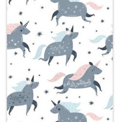Kinderpatroon met eenhoorns versierd met sterrenbeelden 60x90 cm