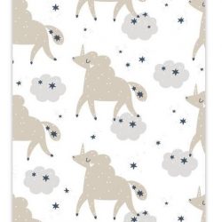 Kinderpatroon met paarse eenhoorns 60x90 cm