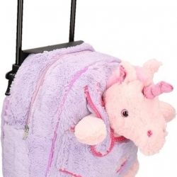 Kindertas op wieltjes met pluche eenhoorn 35 x 25 x 13 cm - trolley