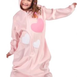 LUCIDA - Roze hartjes eenhoorn kostuum voor meisjes - M 122/128 (7-9 jaar) - Kinderkostuums