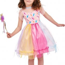 LUCIDA - Veelkleurige magische eenhoorn outfit voor meisjes - M 122/128 (7-9 jaar) - Kinderkostuums