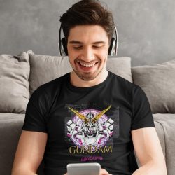 Mobile Suit Gundam Head Unicorn Purple Lila Zwart T-Shirt | Mecha Fan Anime Merchandise | Cadeau voor Gunpla Builder Geek Otaku Gamer | Voor Hem Maat M