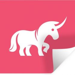 Muursticker Kinderillustratie Unicorn - Kinderillustratie eenhoorn symbool - 120x90 cm - zelfklevend plakfolie - herpositioneerbare muur sticker
