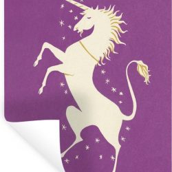 Muursticker Kinderillustratie Unicorn - Kinderillustratie elegante eenhoorn - 30x40 cm - zelfklevend plakfolie - herpositioneerbare muur sticker