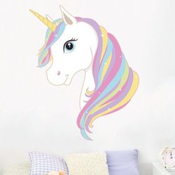 Muursticker unicorn | Eenhoorn kinderkamer muurdecoratie | Wanddecoratie meisje unicorn