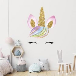 Muursticker unicorn XL 65cm x 50 cm kinderkamer / babykamer / meisjes