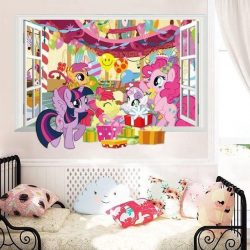 Muurstickers Unicorn 'My Little Pony'- Ideaal Muurstickers Meisjeskamer - Vrolijke Eenhoorn Stickers - Meisjeskamer wanddecoratie - Disney Favoriet  - Licht 50x70cm