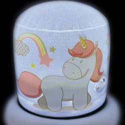 Nachtlampje Unicorn Roze met glitters opblaasbaar