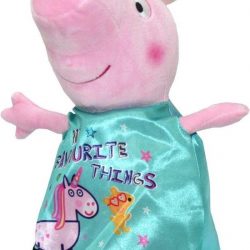 Peppa Pig knuffel met groene eenhoorn kleding – 28 cm groot – Officiële merklicentie en CE-keurmerk