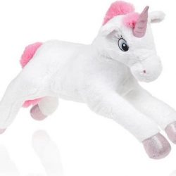 Pluche Eenhoorn langwerpig - 28 cm - wit