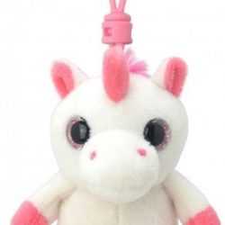 Pluche mini knuffel eenhoorn sleutelhanger 9 cm