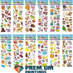 Premium Paintings | Stickers 12 vellen Dieren | Cartoon | 175 stuks Voor Kinderen | Beloningsstickers | Stickervellen Beertjes Bevers Konijnen en meer