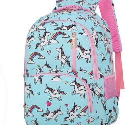 Qy eenhoorn rugtas voor meisjes –unicorn lichtblauw / roze