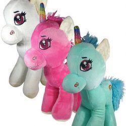 Rainbow Unicorn Pluche Knuffel Set van 3 (Wit