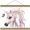 Schoolplaat – Cartoon van Eenhoorn met Vlinder - 40x30cm Foto op Textielposter (Wanddecoratie op Schoolplaat)