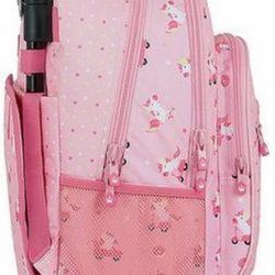 Schoolrugzak met Wielen Compact Glow Lab Unicorn Day Roze