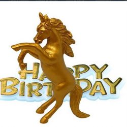 Taart Verjaardag Goud Eenhoorn Decoratie Topper (Goud)