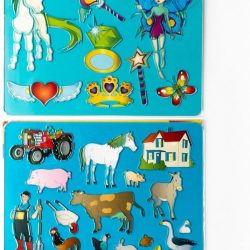 Tekensjabloon - set van 2 stuks - in non woven rugzakje unicorn - tekenen kinderen - unicorn - tas kinderen -