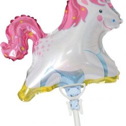 Tib Folieballon Unicorn Junior 35 Cm Wit/roze