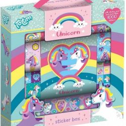 Totum Unicorn Stickerdoos- meer dan 1000 kinderstickers met eenhoornthema  - 12 rollen