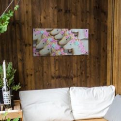 Tuinposter Eenhoorns - Eenhoorn koekjes 80x40 cm - Tuindoek/Buitencanvas/Schilderijen voor buiten (tuin decoratie)