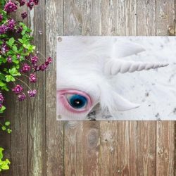 Tuinposter Eenhoorns - Masker van een eenhoorn 60x40 cm - Tuindoek/Buitencanvas/Schilderijen voor buiten (tuin decoratie)