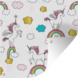 Tuinposter Kinderillustratie Unicorn - Kinderillustratie eenhoornpatroon 50x50 cm - Tuindoek/Buitencanvas/Schilderijen voor buiten (tuin decoratie)