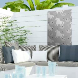 Tuinposter Kinderkamer Patroon - CM - Kinderpatroon met eenhoorns tuinposter los doek 40x60 cm - Tuindoek/Buitencanvas/Schilderijen voor buiten (tuin decoratie)