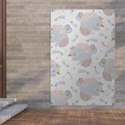 Tuinposter Kinderkamer Patroon - CM - Kinderpatroon met slapende eenhoorns tuinposter los doek 120x180 cm - Tuindoek/Buitencanvas/Schilderijen voor buiten (tuin decoratie) XXL / Groot formaat!