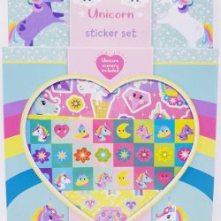 UNICORN STICKER BOX - 3 STICKERVELLEN EN EEN ACHTERGROND