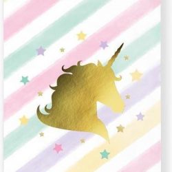 Uitdeelzak unicorn sparkle papier (10st)