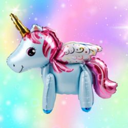 Unicorn Ballon - 3D Ballon - 60 x 68 cm - Inclusief Opblaasrietje - Ballonnen - Ballonnen Verjaardag - Helium Ballonnen - Folieballon - Paarden - Pony - Eenhoorn - Unicorn Versiering - Unicorn - Blauw