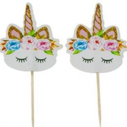 Unicorn / Eenhoorn |24 stuks|cupcake - cupcake decoratie - cupcake versiering - cupcake toppers - taart decoratie - taartversiering