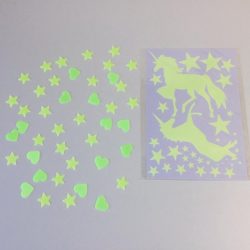 Unicorn Glow In The Dark Muurstickers - Muurstickers Eenhoorn - 28 x 20 Cm - Kinderkamer Unicorn Muurstickers - Glow In The Dark