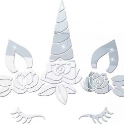Unicorn Spiegel Muursticker - Muursticker Eenhoorn - 30 x 30 Cm - Kinderkamer Unicorn Muursticker